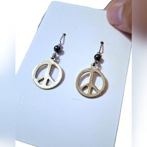 Peace Sign Drop Earrings